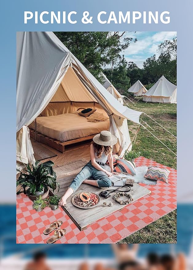 Antfuny Giant Beach Towel Blanket Autumn Outing Stuff for Women & Men Road Trip Camping Gear Ship Cruise Gear Must Haves Extra Large XXL Coral Plain Pattern Airplane Accessories Travel Gadgets