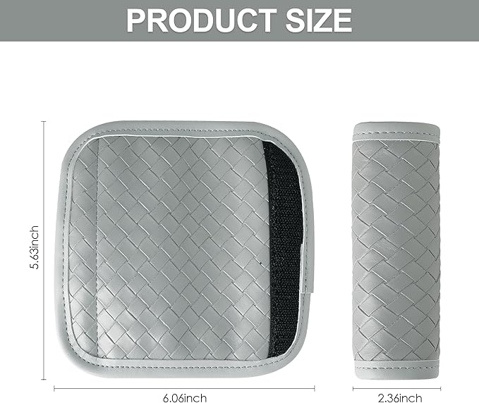 Leather Luggage Handle Wraps for Suitcase, 4 Pack Luggage Handle Cover Identifiers Tags Markers for Travel Accessories (Grey)