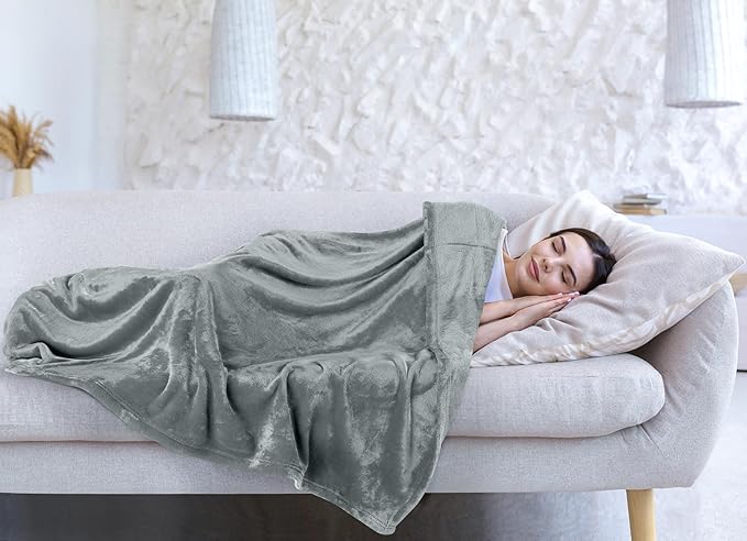 Utopia Bedding Fleece Blanket Queen Size Ash Grey (90x90 Inches) Ultra Soft Warm Lightweight Microfiber Breathable Anti-Static Cozy Winter Bed Blanket, All-Season Home Decor Gift for Men & Women