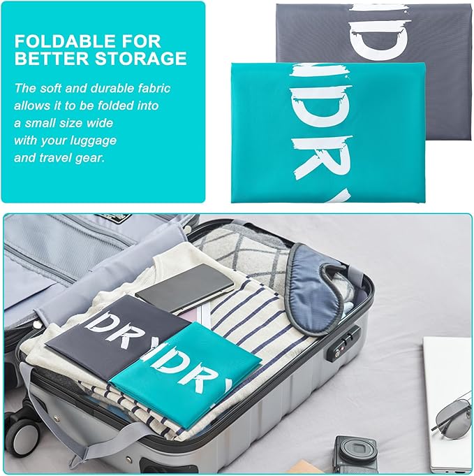 4 Pack XL Travel Laundry Bag, Machine Washable Dirty Clothes Organizer with Drawstring,Large Enough to Hold 4 Loads of Laundry, Easy Fit a Laundry Hamper or Basket Travel Essentials 24" x 36"