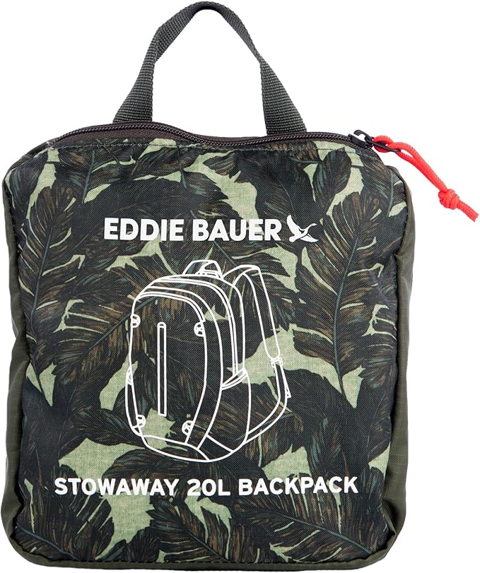 Eddie Bauer Stowaway Packable Backpack | Travel | Outdoor | Lightweight | Foldable | Durable | Ripstop Polyester | 20L - Dark Loden