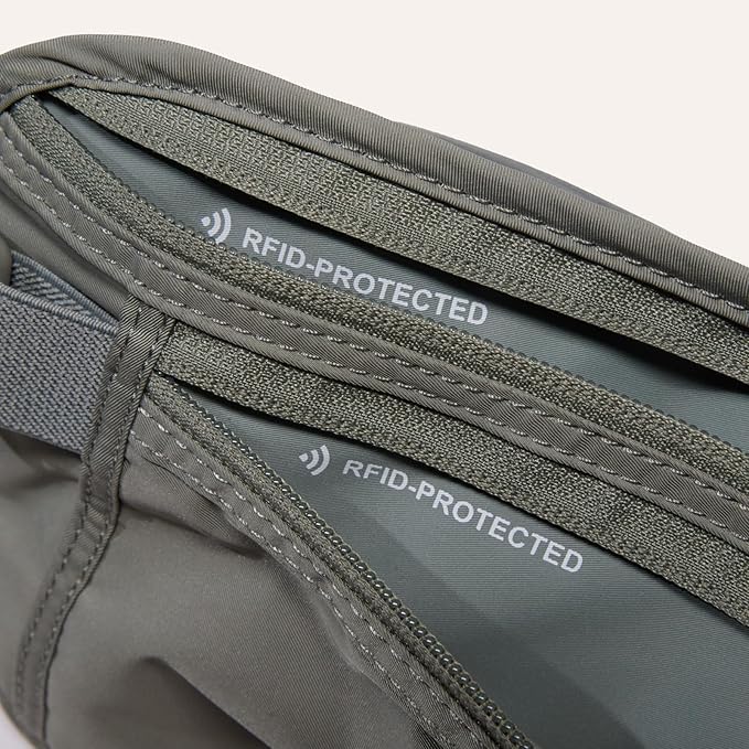 Pander RFID Blocking Travel Money Belt – Hidden Waist Pouch for Passport, Cash, Cards, Slim Belt Bag for Men and Women,