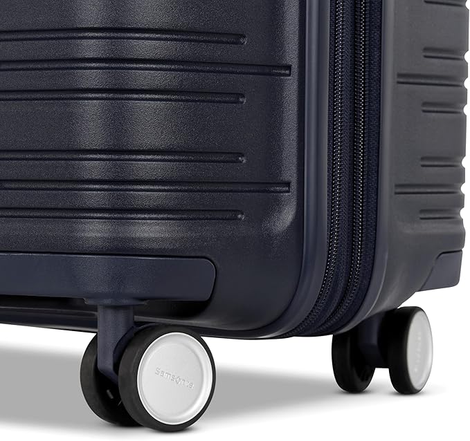 Samsonite Elevation Plus - Medium Hardside Luggage - Scratch Resistant Polypropylene Shell, RightHeight™ Adjustable Handle, Integrated AirTag Holder, TSA Lock, WetPak™ Compartment - Midnight Blue