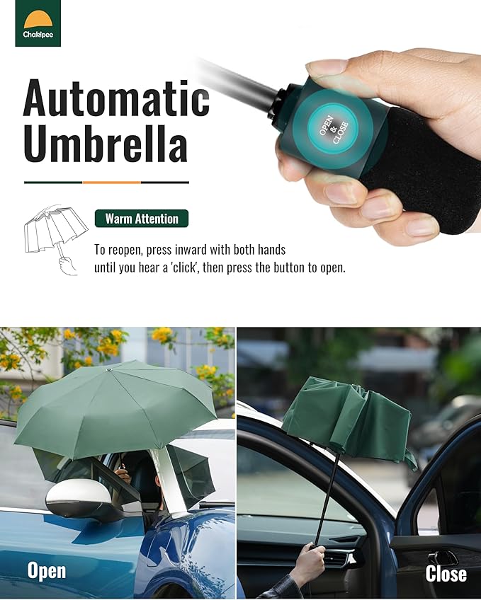 Travel Compact Umbrella Windproof - Portable Automatic for Rain, Folding Umbrella for Men and Women, Portable 210T Fabric