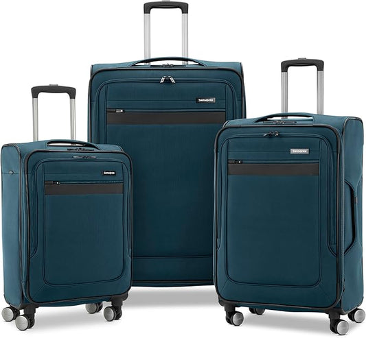 Samsonite Ascella 3.0 Softside Expandable Luggage with Spinner Wheels, 3-Piece Set (20/25/28), Teal/Black