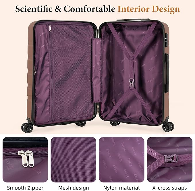 Luggage Sets 5 Piece,Suitcases with Wheels, Hard Case Luggage with Detachable Spinner Wheels,Carry On Luggage Set (5 Piece Sets (20"/24"/28"/DB/TB))