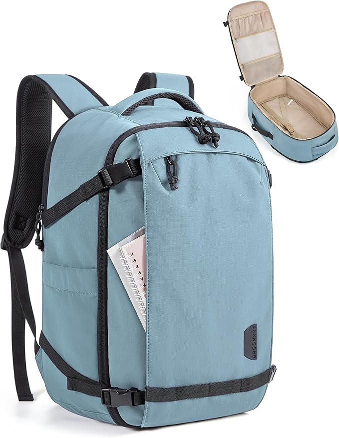 BAGSMART Travel Backpack Women, 15.6 Inch Carry On Backpack Flight Approved, TSA Approved Personal Item Travel Bag, Water Resistant Weekender Bag Luggage Daypack, Forest Green