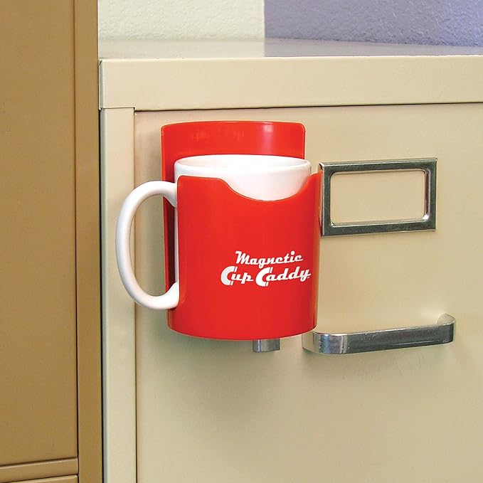 Master Magnetics Magnetic Cup Holder - Caddy for Bottles,Glasses,and Cans - Fits on Fridge,Lawnmower,Forklift,Cart,or Ladder - Heavy-Duty Magnet,(Pack of 6)