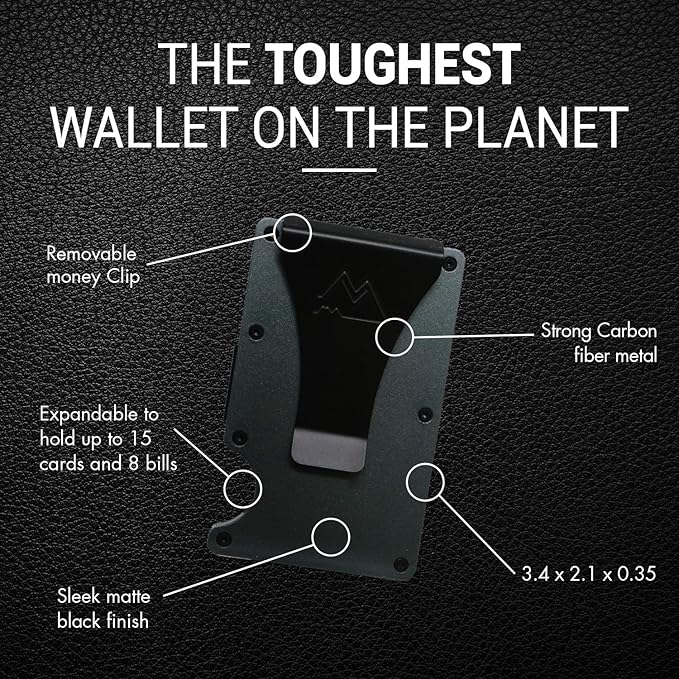 Mountain Voyage Co Minimalist Wallet for Men & Women - Slim RFID Wallet, Scratch Resistant, Credit Card Holder & Money Clip, Easily Removable Money & Cards, (Matte Grey)