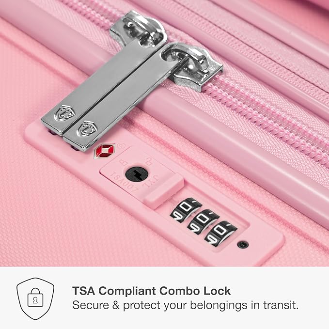 Traveler's Choice Pagosa Hardshell Expandable Luggage with Spinner Wheels, Pink, 22-Inch Carry-on