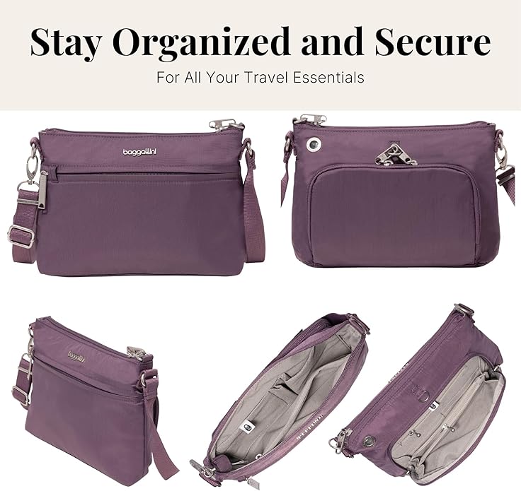 Baggallini womens Securtex Anti-theft Memento Crossbody Bag