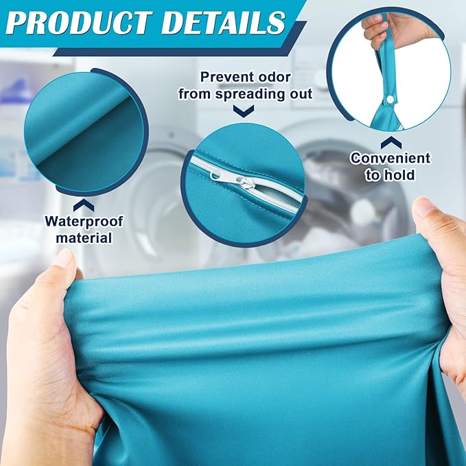 Shappy 2 Pcs Large Travel Laundry Bag Washable Waterproof Wet Dry Large Dirty Clothes Bag Bathing Workout(Solid Green Pink)