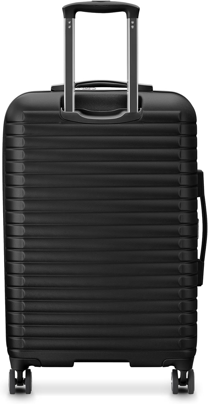 DELSEY PARIS Cruise 3.0 Hardside Expandable Luggage with Spinner Wheels, Black, Checked-Medium 24 Inch