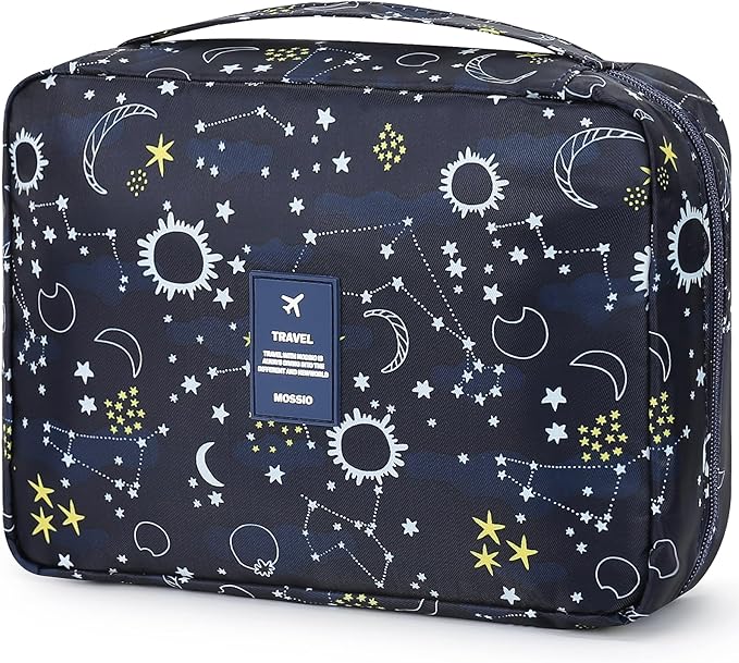 Mossio Hanging Toiletry Bag with Sturdy Hook - Large Portable Cosmetic Makeup Travel Organizer for Men & Women