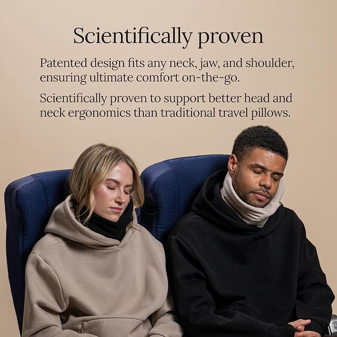 trtl Travel Pillow 2.0 – Scientifically Proven Super Soft Travel Pillow with Premium Head & Neck Support – for Airplane Travel – Machine Washable – Lightweight & Compact – Sand Beige