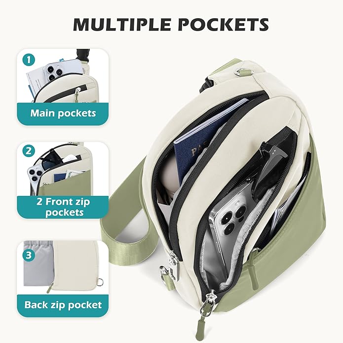 TOPEAST Anti Theft Crossbody Bags for Women Men, Small Sling Crossbody Bag Travel Purse Shoulder Wallet with RFID Blocking