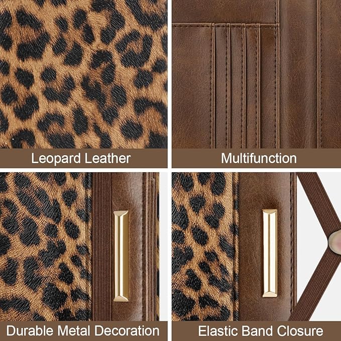 Passport Holder Cover,Traveling Passport Case Cute Passport Wallet for Women,Leopard