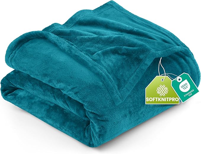 Utopia Bedding Fleece Blanket King Size Turquoise 300GSM Luxury Anti-Static Fuzzy Soft Microfiber Bed Blanket (90x102 Inch)