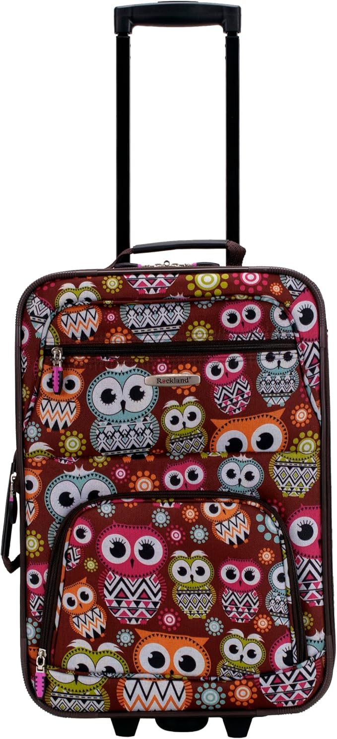 Rockland Fashion Softside Upright Luggage Set, Expandable, Owl, 2-Piece (14/19)