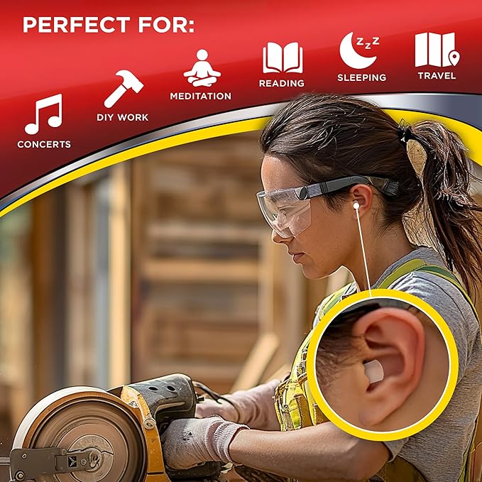 HEAROS Ultimate Softness Foam Disposable Earplugs, NRR 32, 100 Pair, PU Foam, Hearing Protection, Beige (5299)