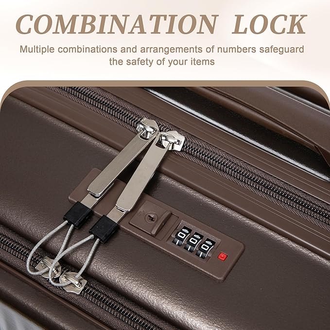 Hardside Luggage, Durable ABS Suitcase with Spinner Wheels, 20/14 Inch