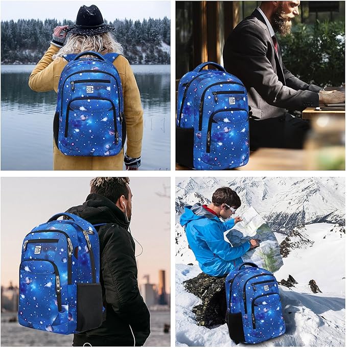 Volher Laptop Backpack,Business Travel Anti Theft Slim Durable Laptops Backpack,Water Resistant College Computer Bag for Women & Men Fits 15.6 Inch Laptop and Notebook-Dreamy Blue