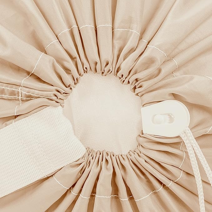 HOMEST XL Nylon Laundry Bag with Strap, Large Dirty Clothes Organizer, Easy Fit a Laundry Hamper or Basket, Can Carry Up to 4 Loads of Laundry, Beige