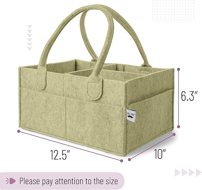 Mr. Pen- Baby Diaper Caddy Organizer, Olive Calm, Baby Caddy Organizer with Handle, Compact Size, Collapsible & Portable