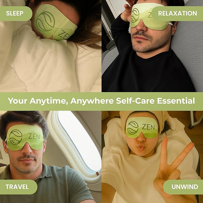 Body Restore Heated Eye Mask 5 Pack – Easter Basket Stuffers, Easter Birthday Gifts for Women & Men, Steam Warm Compress for Dry Eyes, Stye Eye Treatment – Green Tea