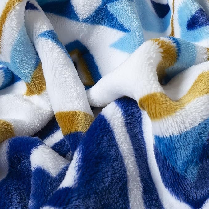 CARSTENS, INC. Travel Blanket, Premium Compact 2-in-1 Airplane Blanket/Pillow, Open Sky Blue Aztec
