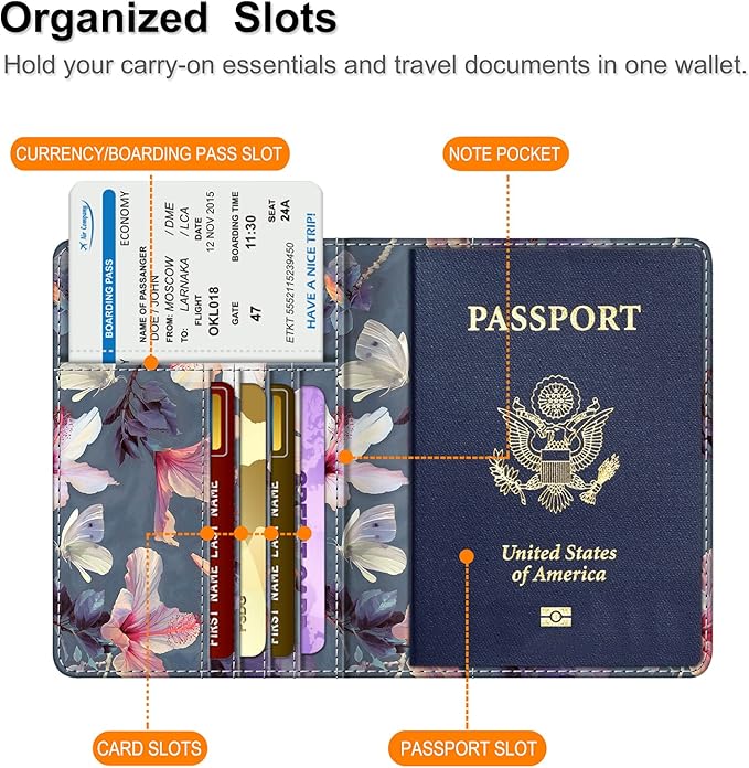 FINTIE Passport Holder, Slim Travel Wallet RFID Blocking Card Case Cover Passport Cover Protector Essentials with Credit Card Slots for Women/Men | Slim, RFID Blocking, Card Case Cover, Essentials, Credit Card Slots
