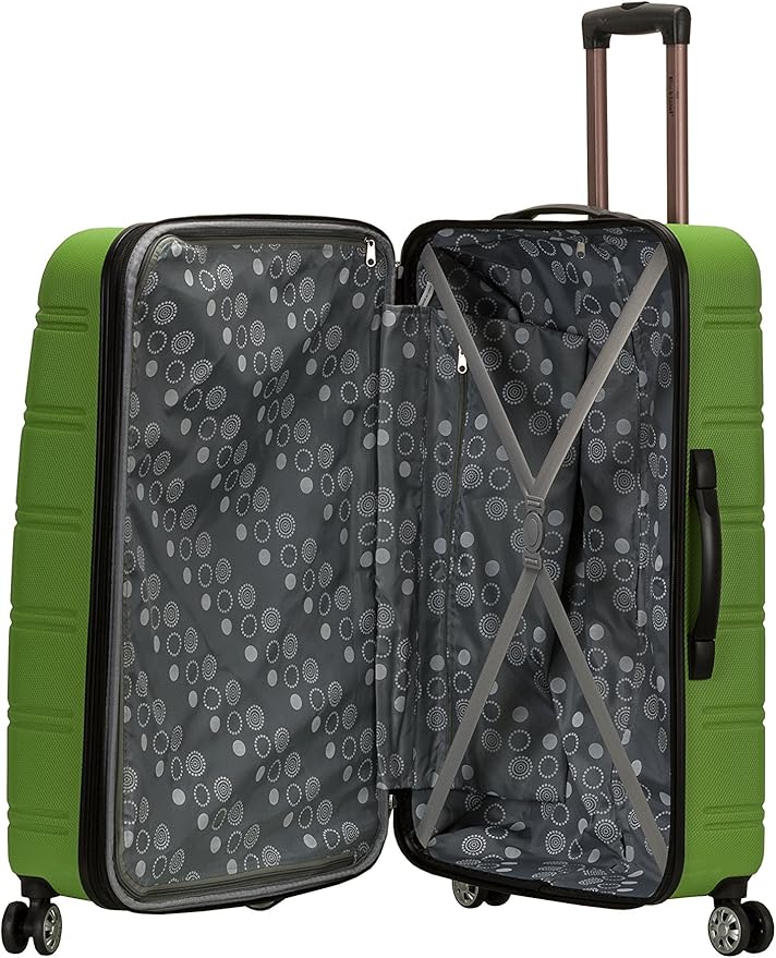 Rockland Melbourne Hardside Expandable Spinner Wheel Luggage, Green, Checked-Large 28-Inch (F1603-GREEN)