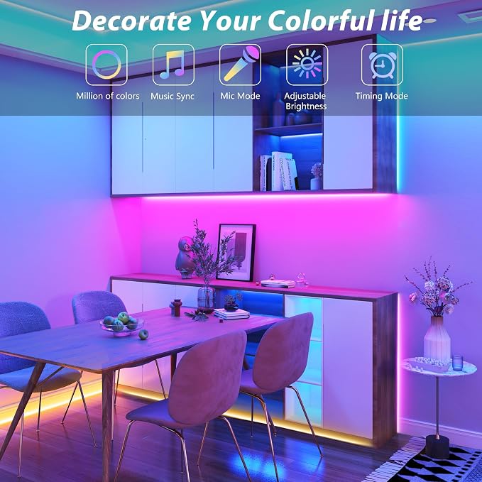 Ledagic Outdoor Led Strip Lights Waterproof, Led Rope Lights 200ft | Ip65 Outside Led Light Strip Waterproof with Remote and App Control, Exterior Music Syne RGB Strip Lights (2*100ft)