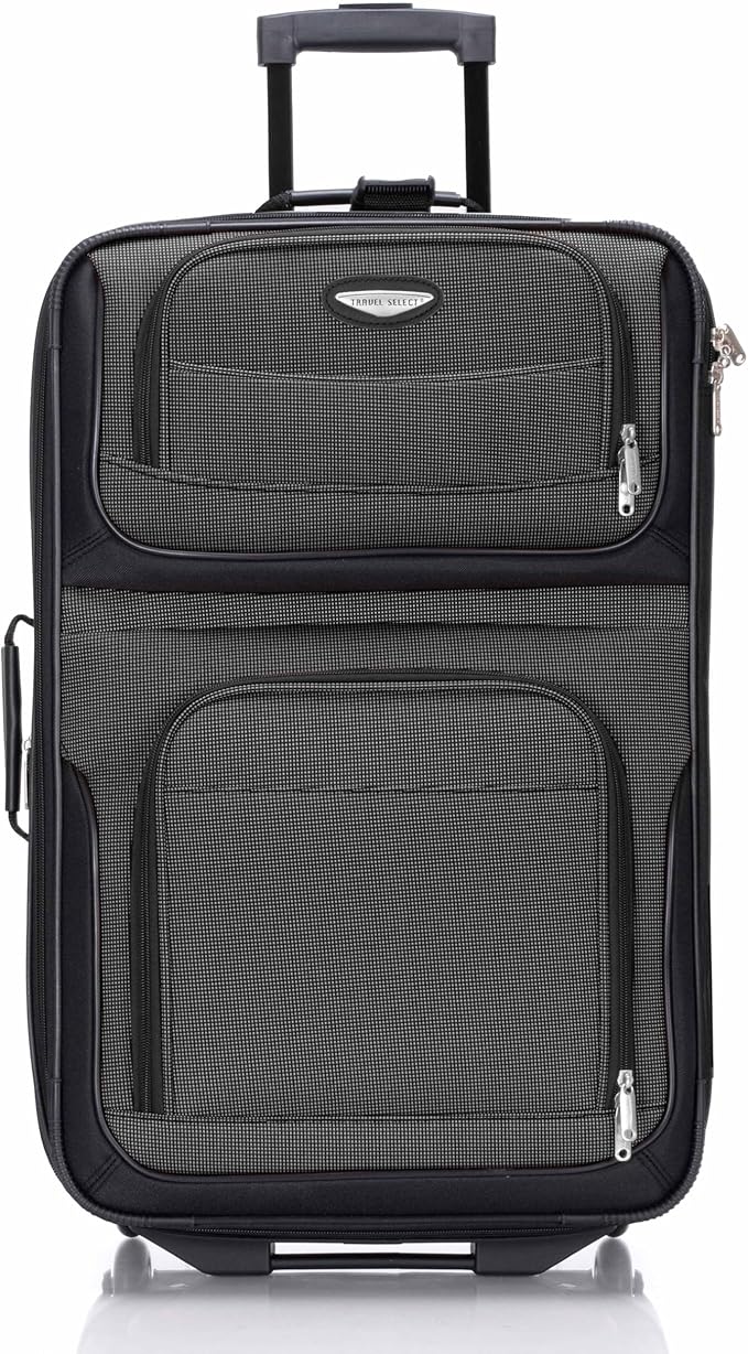 Travel Select Amsterdam Softside Expandable Luggage with Rolling Wheels, Gray, 8-Piece Set (15/21/25/29) with Packing Cubes