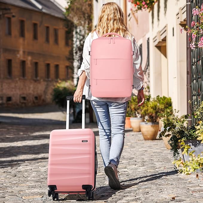 UKEIN Luggage Set with Backpack,Polycarbonate Carry On Luggage Airline Approved with Spinner Wheels, Hardshell Travel Suitcase with TSA Lock,Suitcase Set 3 Piece