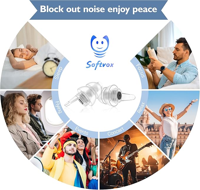 Airplane Ear Plugs 2 Pairs, Prevent Discomfort Pressure Equalizing Earplugs, Flying Travel Essentials, 100x Reusable Flight Plane Earbuds for Adults Kids 12+, 2 Sizes, 25 dB Noise Reduction