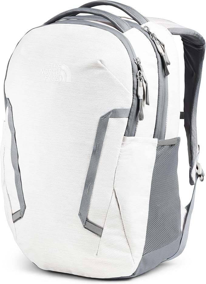 The North Face Women's Vault Everyday Laptop Backpack - Commuter Travel Bag, Water-Repellent, Spacious Main Compartment, TNF White Metallic Mélange/Mid Grey-NPF, One Size