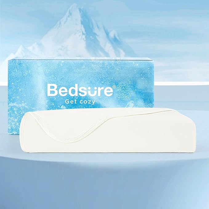 Bedsure Off White Cooling Blanket Queen Size for Hot Sleepers - Summer Cold Blanket for Queen Size Bed with Rayon Derived from Bamboo, Ice Cool Cold Arc-Chill Thin Summer Bedding Essentials, 90x90