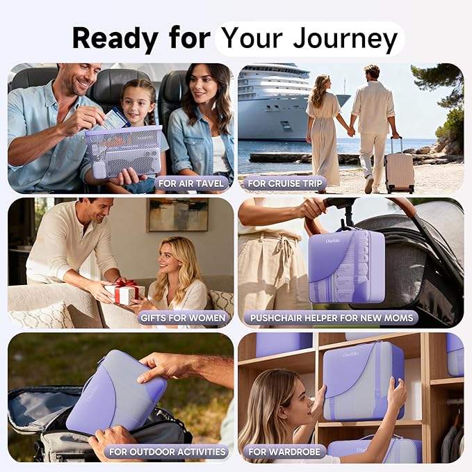 11 Set / 9 Set Packing Cubes for Travel,Gifts for Women Mom Kids,TSA Approved Bags for Makeup, Cosmetic, Toiletry, Organizers for Suitcase Carry On, Cruise Essentials Airplane Accessories,Lavender
