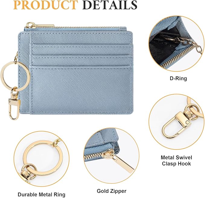 Sodsay Card Case Slim Front Pocket Wallet for Women Credit Card Holder with Keychain | Slim, Front Pocket, Credit Card Holder, with Keychain
