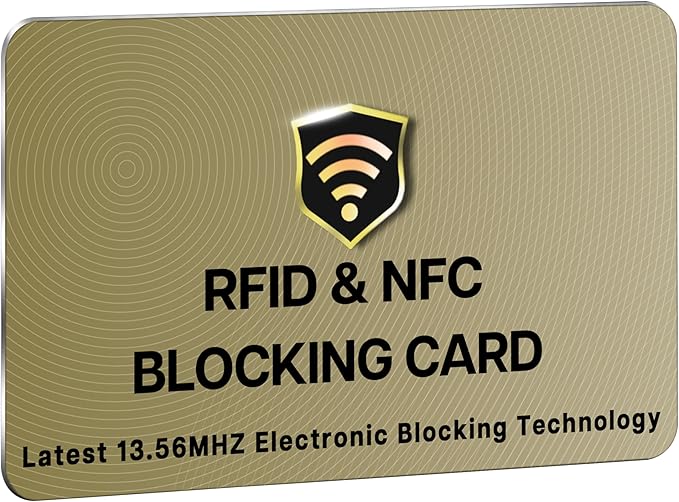 SaiTech IT RFID Blocking Card One Card Protects Entire Wallet Purse For Men & Women, NFC Contactless Bank Debit Credit Card Protector ID ATM Guard Card – Golden