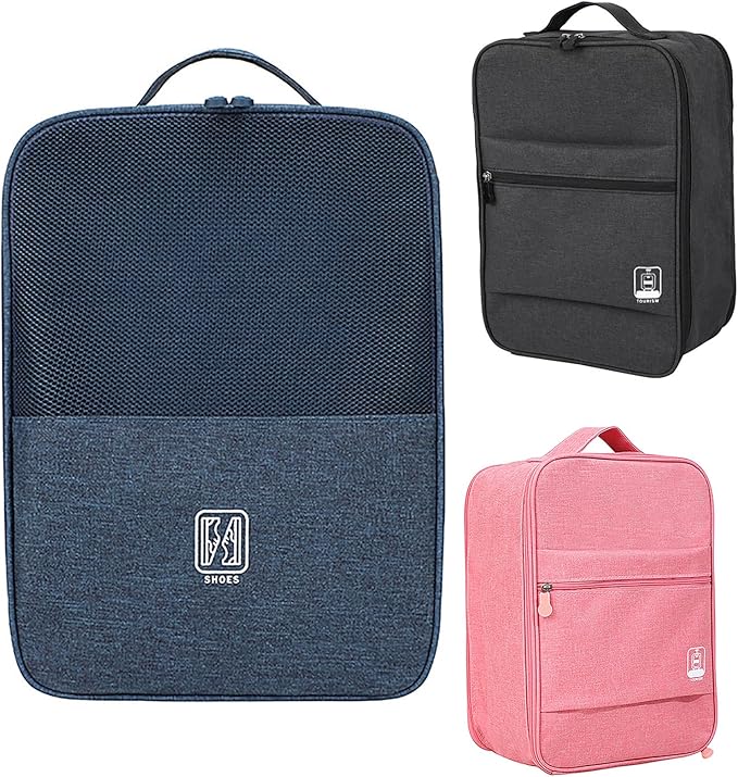 Portable Waterproof Shoe Organizer - Travel Essentials for Carry On Luggage, Travel Shoe Bags, Shoes Travel Bag for Luggage, Hold 3-4 Pairs of Shoes Storage Pouch