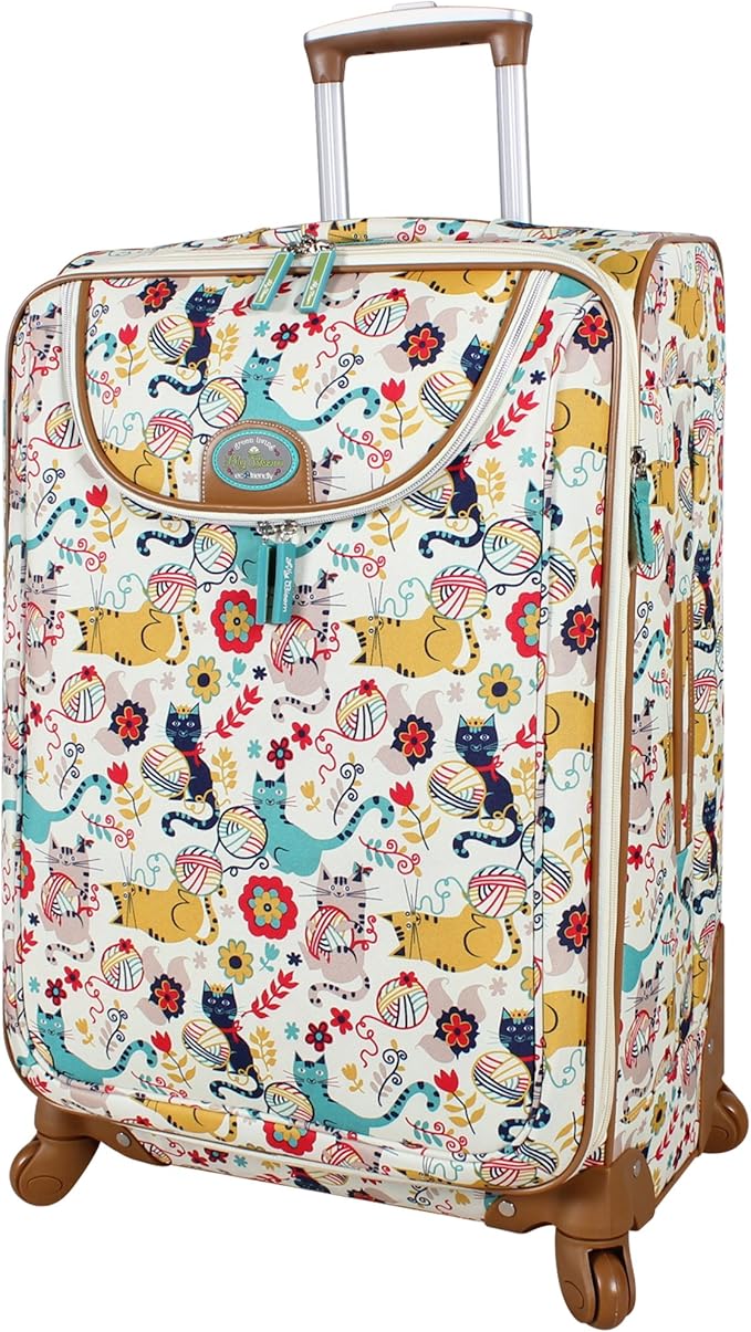 Lily Bloom Design Pattern 28" Luggage Softside Expandable With Double Spinner Wheels, Large Lightweight Suitcase Checked Bag For Women