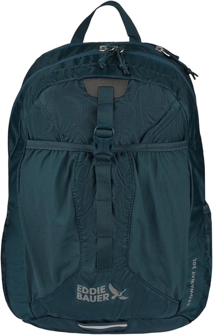 Eddie Bauer Stowaway Packable Backpack | Travel | Outdoor | Lightweight | Foldable | Durable | Ripstop Polyester | 30L - Marine