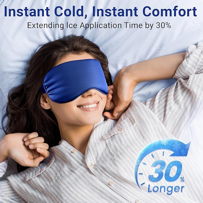 Hsa Store Eligible Items Fsa: Cold Compress for Migraines Headache Puffiness Dark Circles, Face Ice Pack for Sleep Puffy Eyes, Reusable Cooling Gel Eye Mask (Blue)