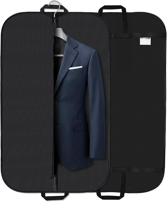 2 Pack STEVOY 40" Breathable Garment Bag, Suit Covers, Travel Carrier Bag with Handles, Foldover