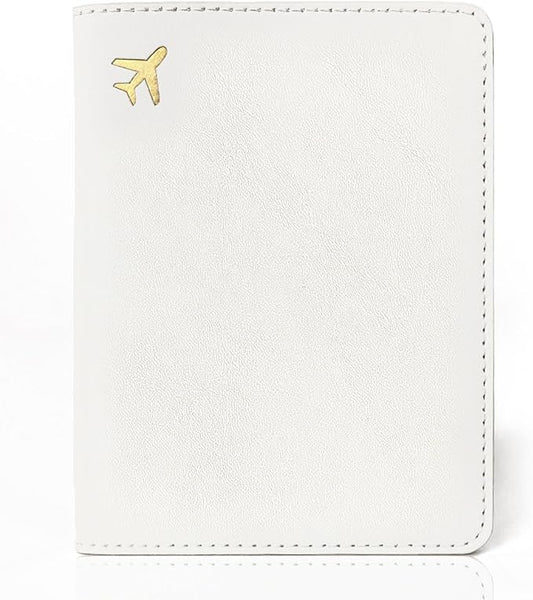 Passport Holder for Travel Essentials,RFID Blocking Passport Cover Case for Travel Accessories,Travel Wallet for Women Men (Cream)