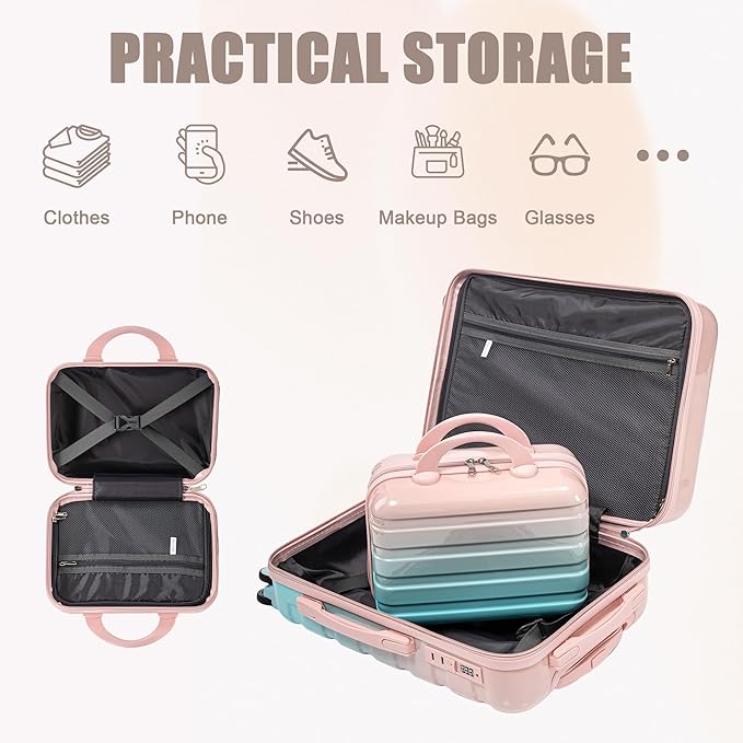 Hardside Luggage, Lightweight Suitcases with Spinner Wheels Transition Pink