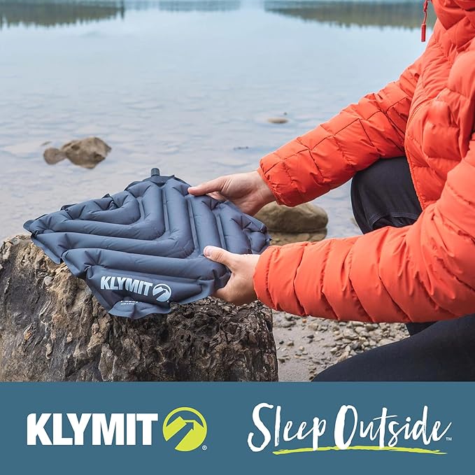 KLYMIT V Seat - Portable, Inflatable Padded Cushion Seat, Perfect for Air Travel, Camping, Backpacking and Bleacher Seats
