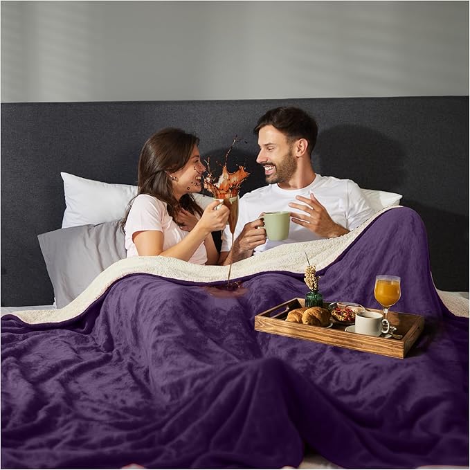 Sacred Weapon Waterproof Blanket for Bed – Waterproof Mattress Protector - Jet Splash Water Proof Towel, Throw, Pad, Mat, Cover - Period Blanket | Washable | Queen & King Size Beds | Purple 80x80